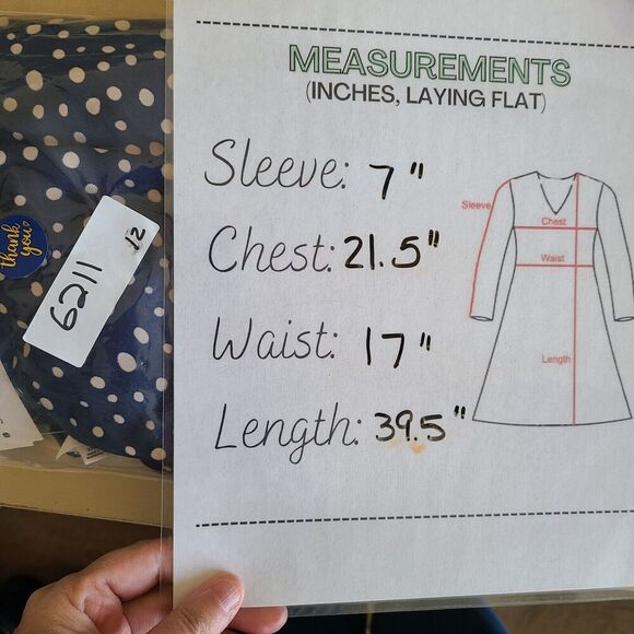 Wrap Polka Dot Short Woman Dress XXL NEW 90s Retro Stretch Blue‎ White Career - Picture 12 of 12